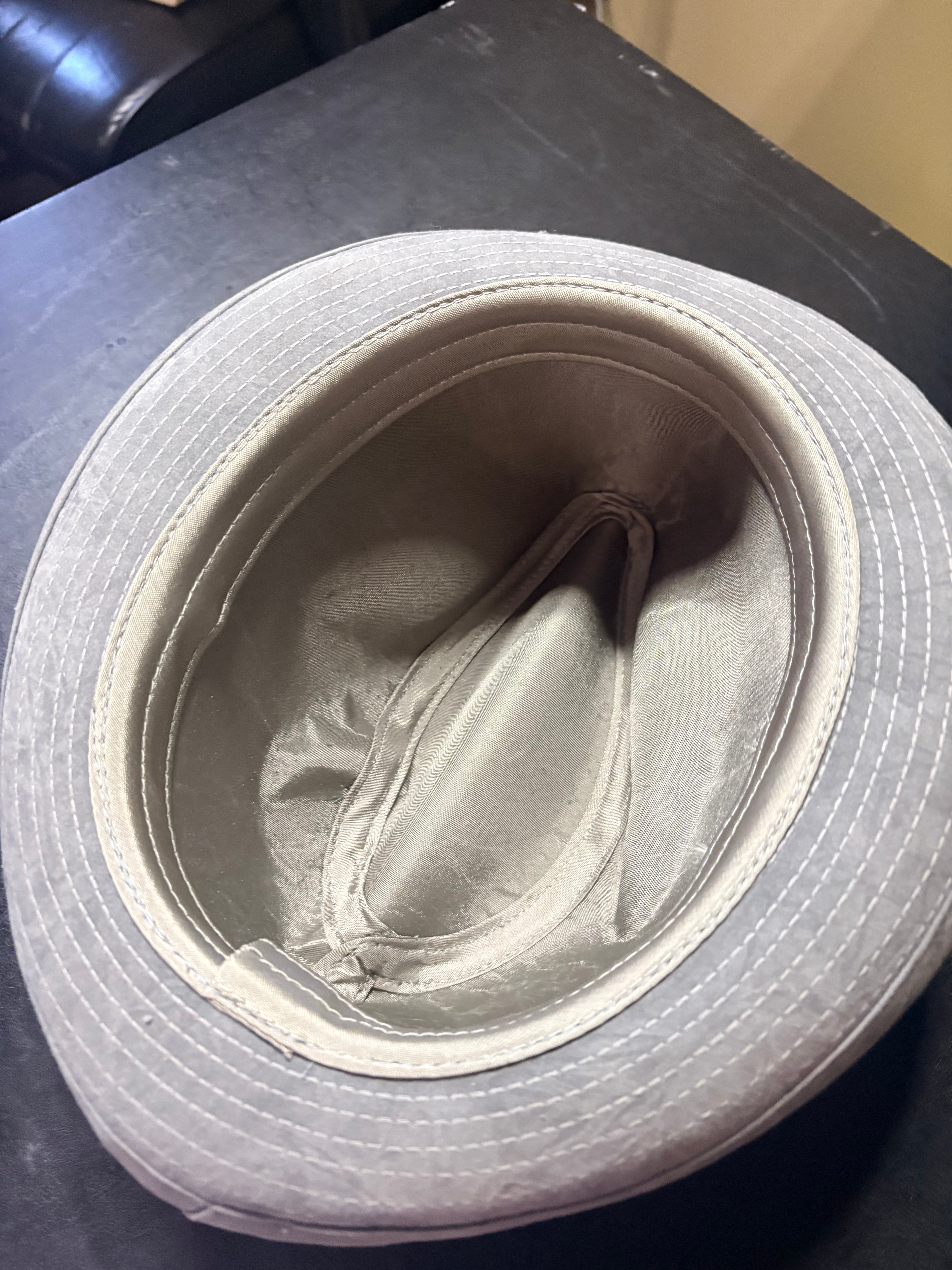 Grey pork pie hat